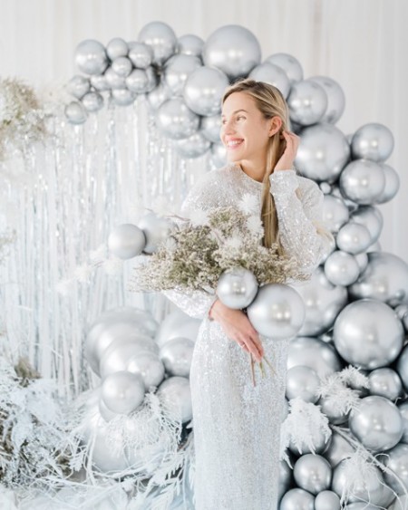 Ballon Glossy rond - argent