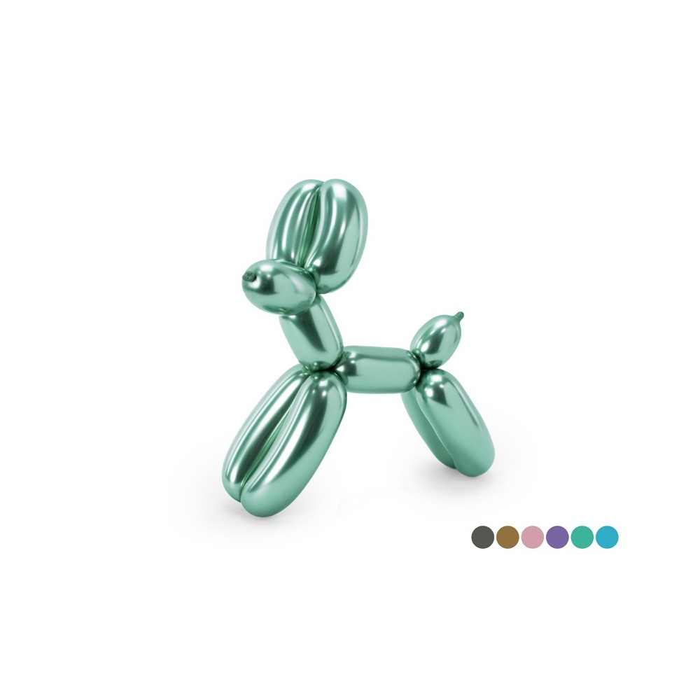 30 Ballons à modeler Glossy avec pompe - multicolores