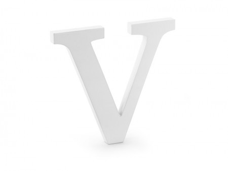 Lettre V en bois - blanche