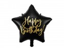Ballon en mylar Happy Birthday - 40cm - noir