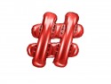 Ballon en mylar Signe ''hashtag''- 35cm - rouge