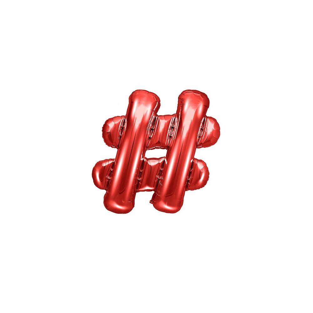Ballon en mylar Signe ''hashtag''- 35cm - rouge