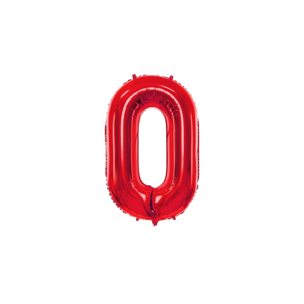 Ballon mylar Chiffre ''0''- 86cm - rouge