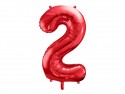 Ballon mylar Chiffre ''2''- 86cm - rouge