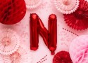 Ballon en mylar Lettre ''N''- 35cm - rouge