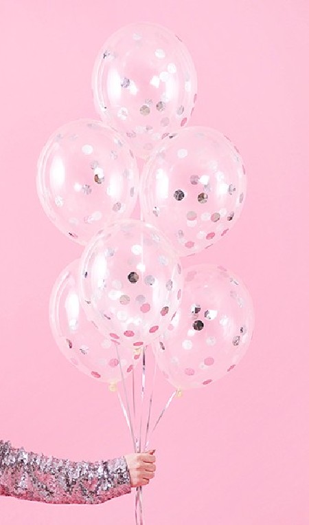 6 Ballons avec confettis -...