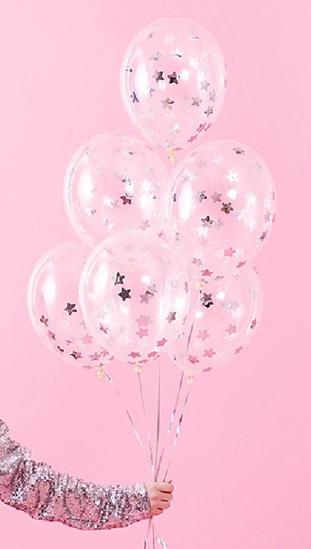 6 Ballons avec confettis -...