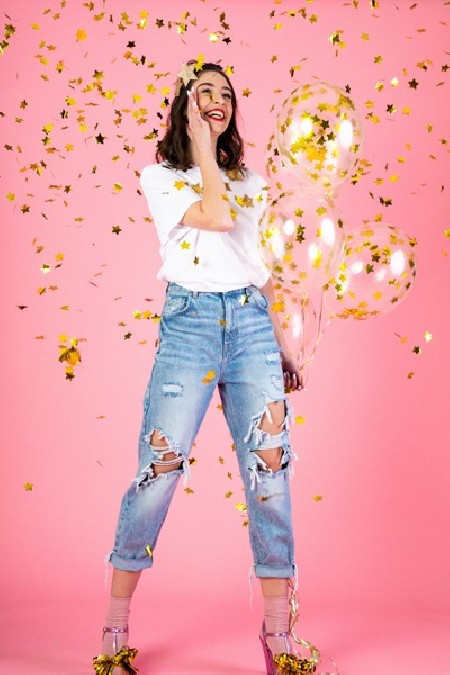 6 Ballons avec confettis -...