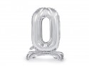 Ballon en mylar debout - Chiffre ''0''- 70cm - argent