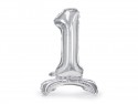 Ballon en mylar debout Chiffre 1- 70cm - argent