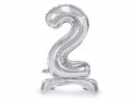 Ballon en mylar debout Chiffre 2- 70cm - argent