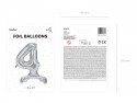 Ballon en mylar debout - Chiffre 4- 70cm - argent