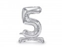 Ballon en mylar debout - Chiffre 5- 70cm - argent