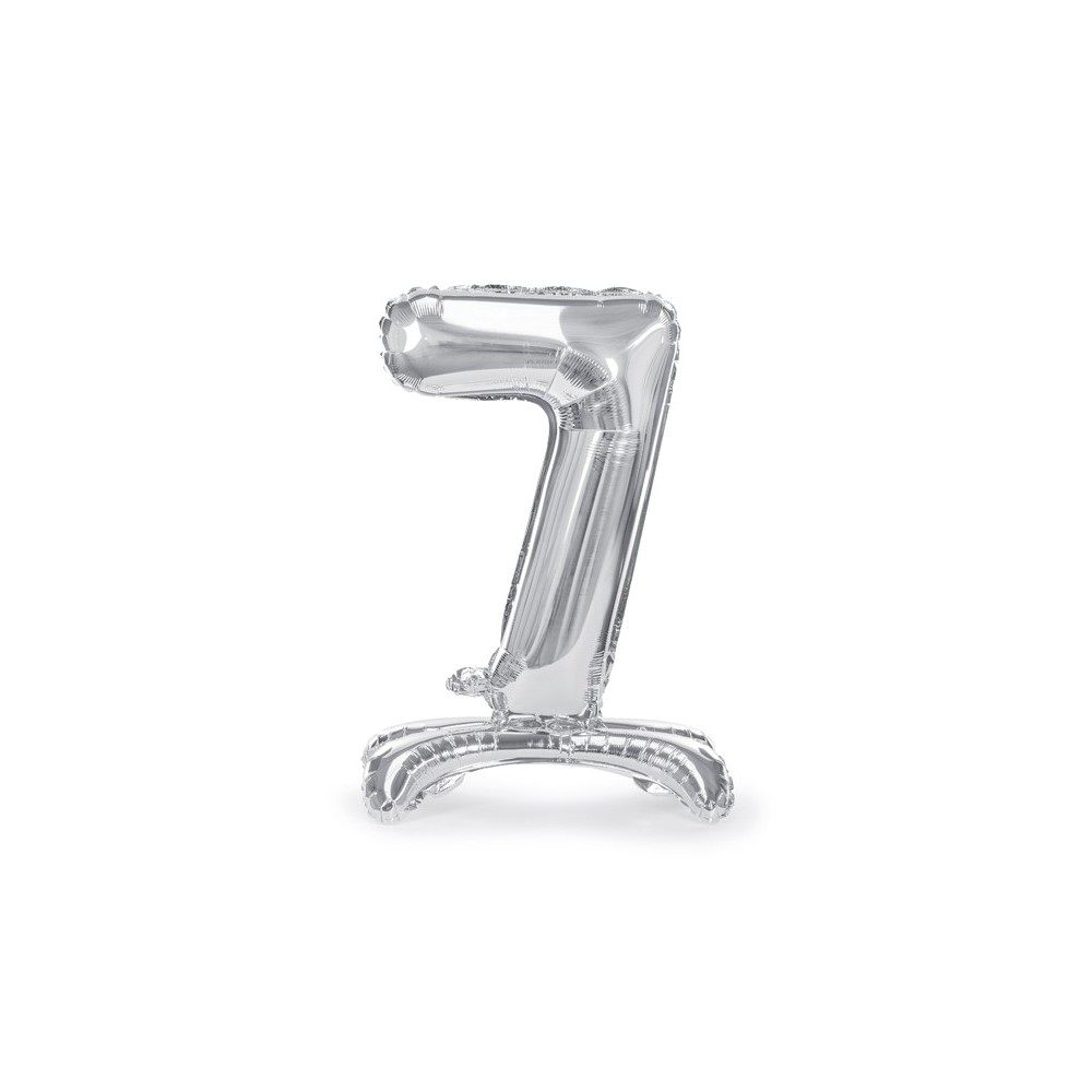 Ballon en mylar debout Chiffre 7- 70cm - argent
