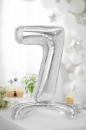 Ballon en mylar debout Chiffre 7- 70cm - argent