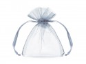 10 Sachets en organza - argent - 10cm