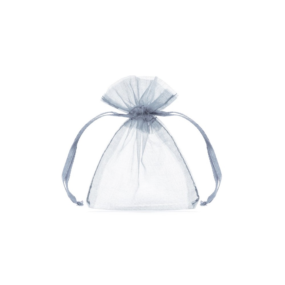 10 Sachets en organza - argent - 10cm