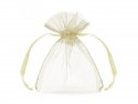 10 Sachets en organza - crème - 10cm