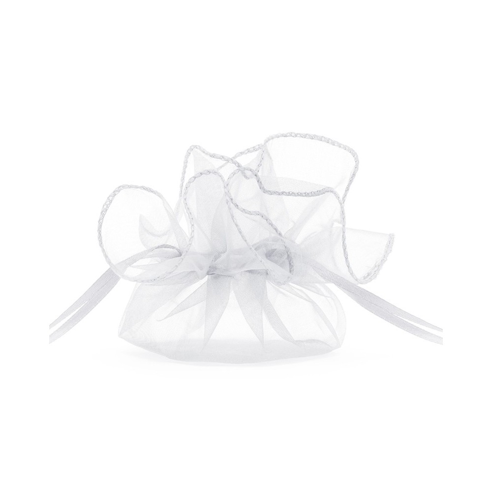 10 Sachets en organza - blanc - 25cm