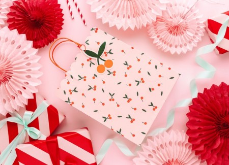Sacs cadeaux Cerises 32 cm