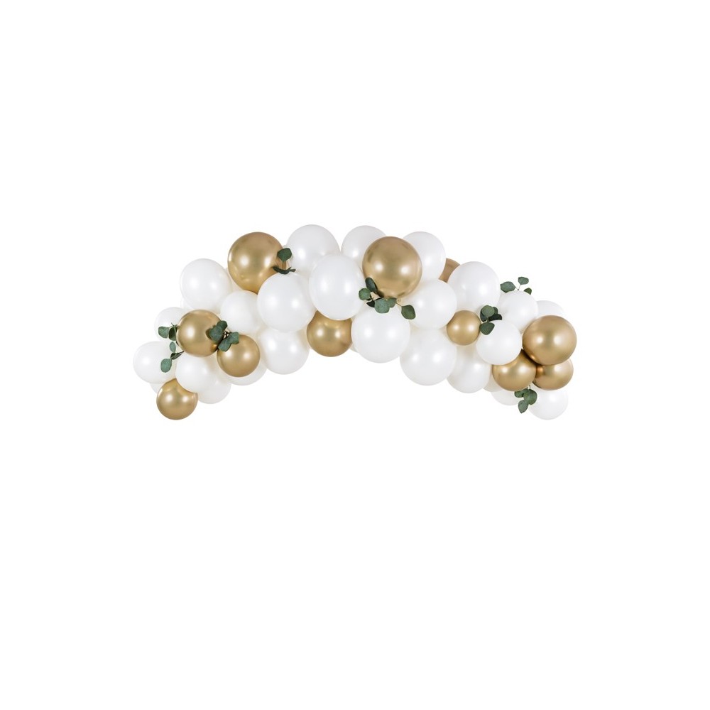 60 Guirlande de ballons - blanc et or