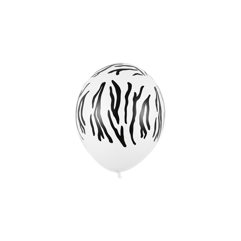 50 Ballons 30 cm - Zebra - pastel - Blanc pur