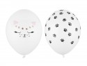 50 Ballons 30 cm - chat - pastel - blanc pur