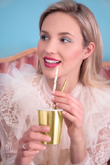 10 Pailles en papier - or