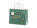 Sac cadeau Merry Christmas - vert bouteille