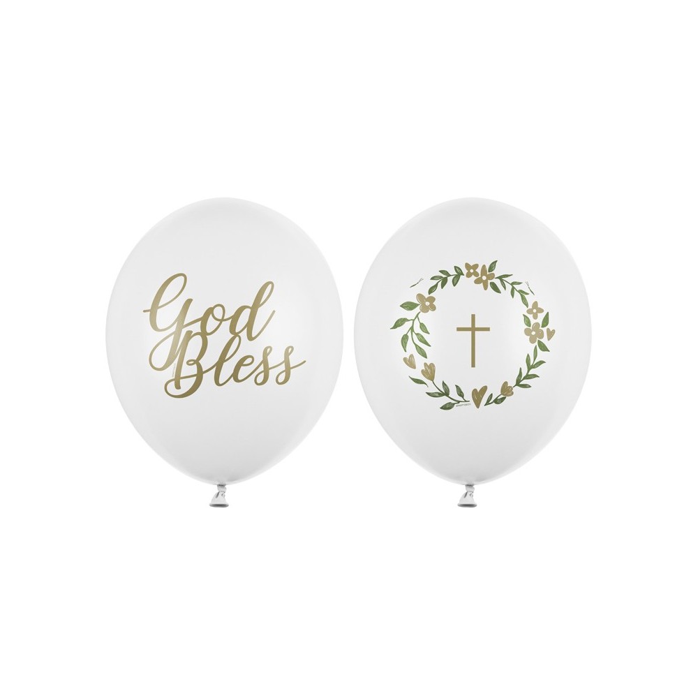 50 Ballons Strong 30 cm - God Bless - Pastel Blanc Pur