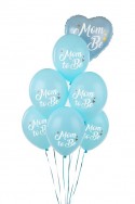 50 Ballons Strong - 30 cm - Future maman - bleu clair pastel