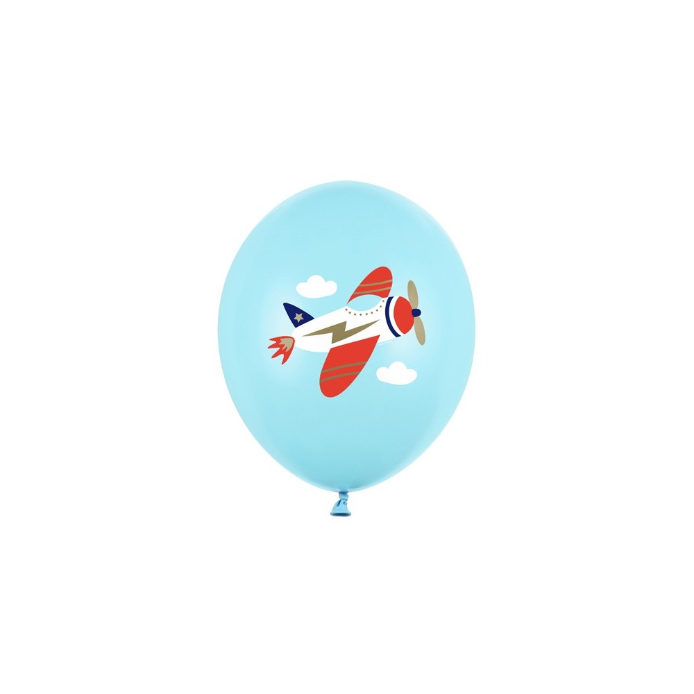 50 Ballons Strong 30 cm - Avion - bleu clair pastel