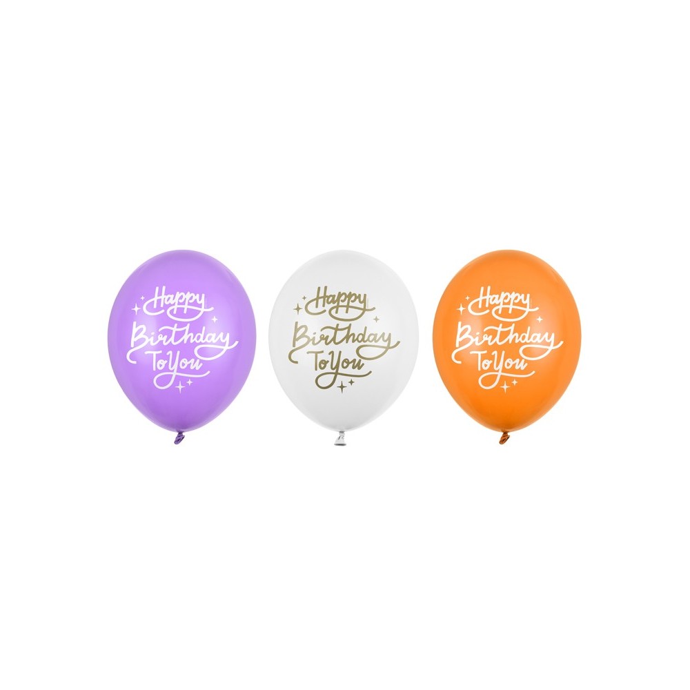 50 Ballons Strong 30 cm - Happy Birthday To You -