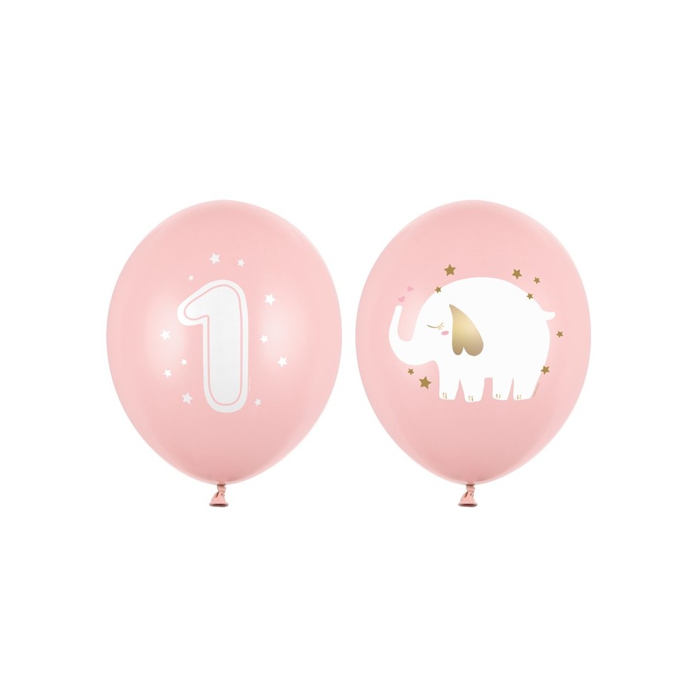 50 Ballons Strong - 30 cm - 1er anniversaire - Baby pink