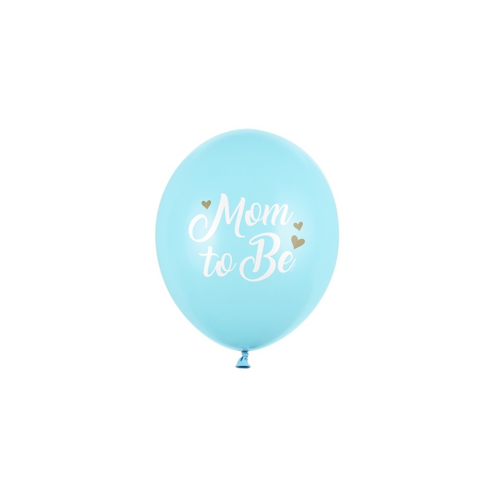 6 Ballons 30 cm - Mom to Be - Light Blue