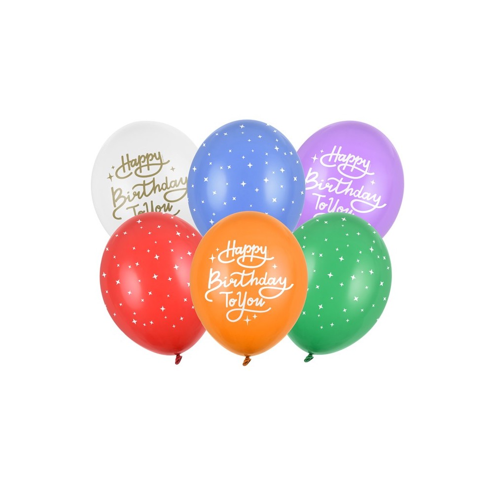 6 Ballons 30 cm - Happy Birthday To You