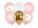 6 Ballons 30 cm - 1 anniversaire - Baby pink