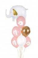 6 Ballons 30 cm - 1 anniversaire - Baby pink