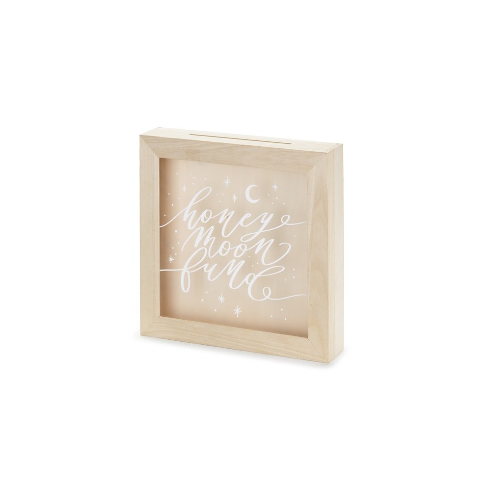 Tirelire en bois - lune de miel