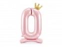 Ballon en mylar debout - Chiffre ''0''- 84 cm - rose clair
