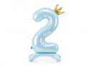 Ballon en mylar debout - Chiffre ''2''. 84 cm - bleu