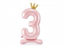 Ballon en mylar debout - Chiffre ''3''. 84 cm - rose vif