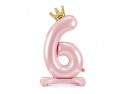 Ballon en mylar debout - Chiffre ''6'' 84 cm - rose vif