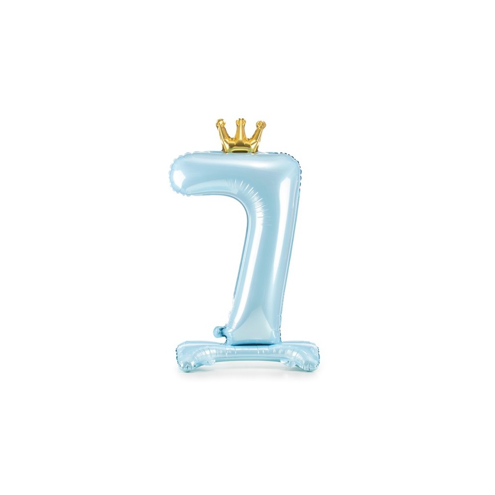 Ballon en mylar debout - Chiffre ''7''. 84 cm - bleu