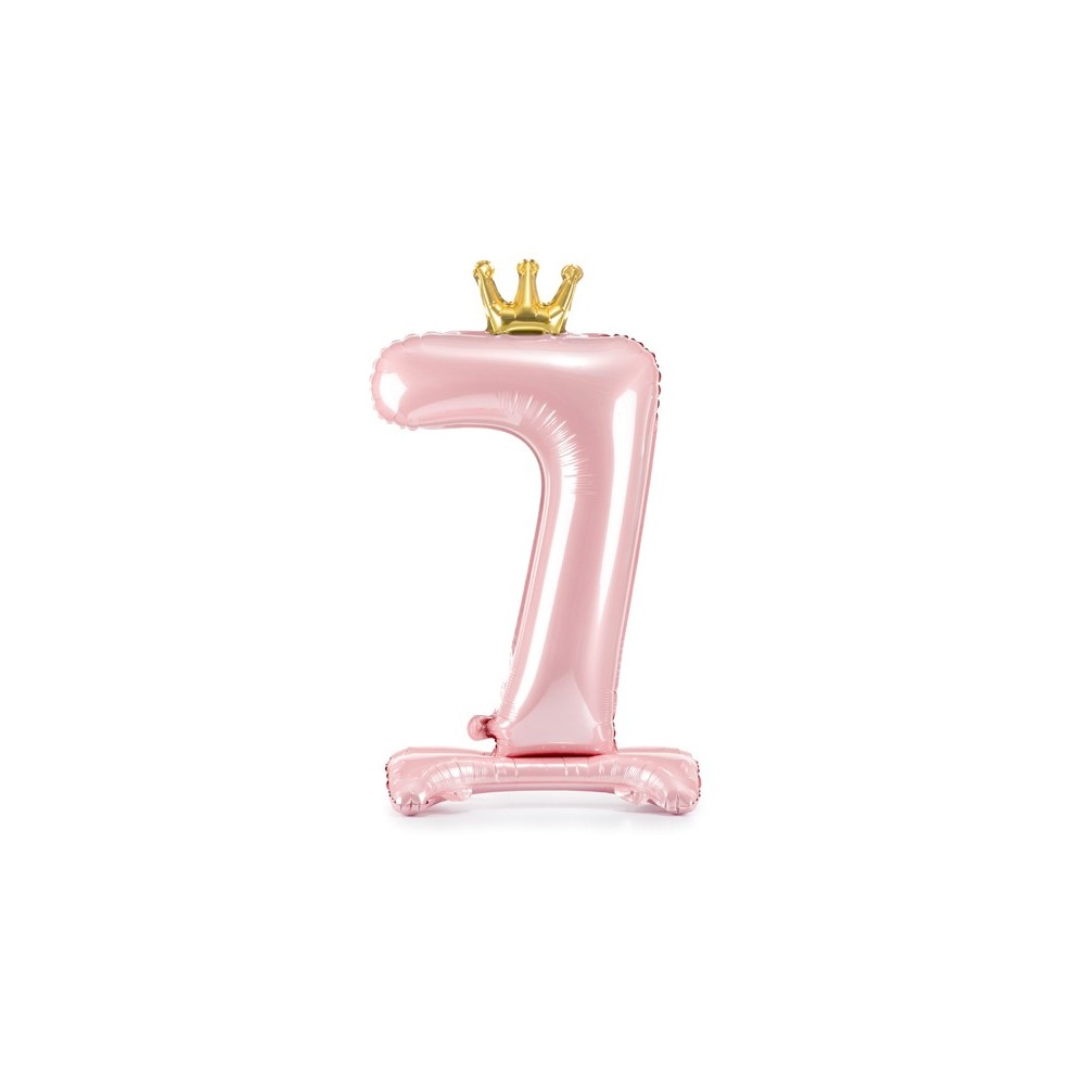 Ballon en mylar debout - Chiffre ''7''. 84 cm - rose vif