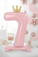 Ballon en mylar debout - Chiffre ''7''. 84 cm - rose vif