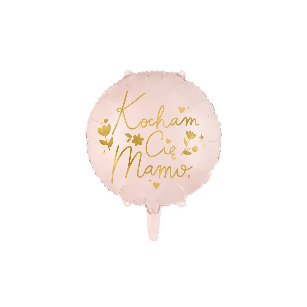 Ballon en mylar 'Kocham CiÄ™ Mamo''- 45 cm - rose
