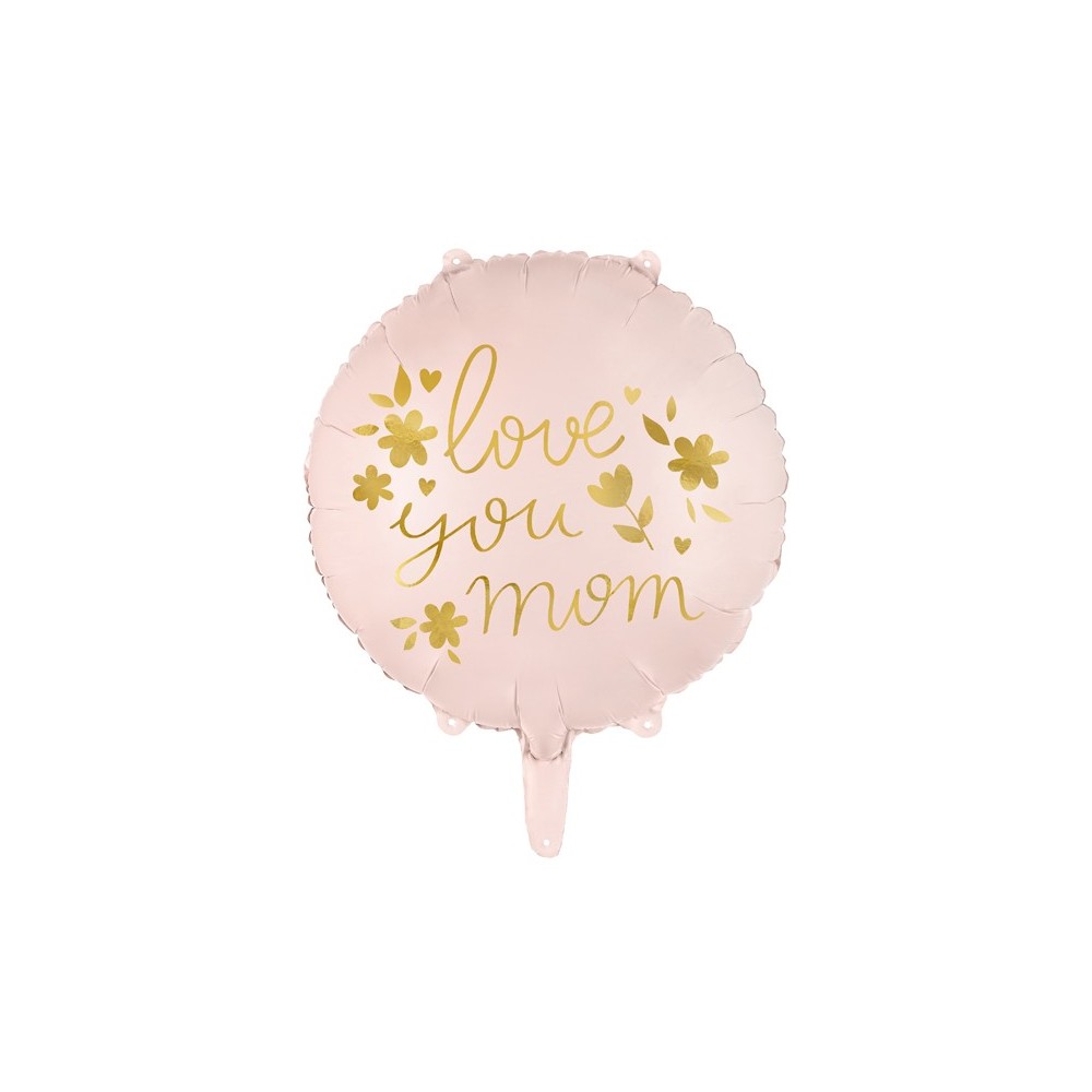 Ballon en mylar ''Love you mom''- 45 cm - rose