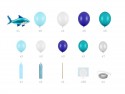 Guirlande de ballons - Requin - bleu