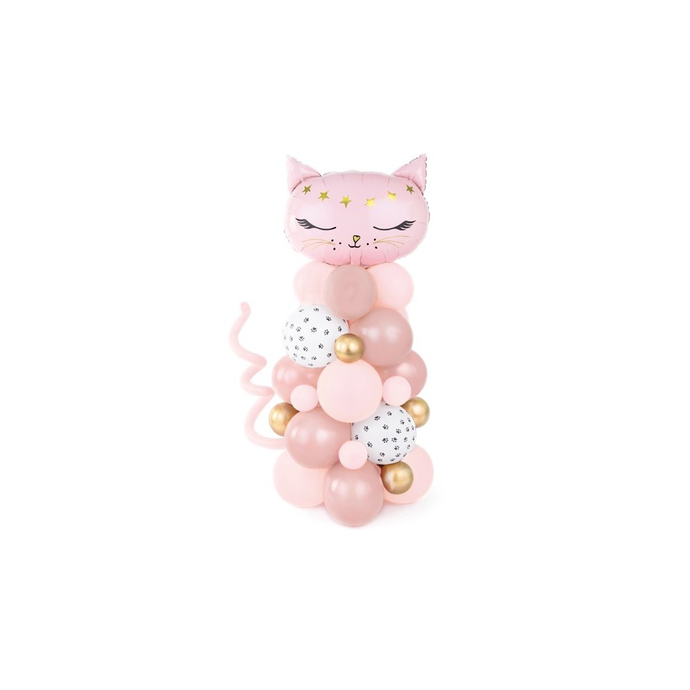 Bouquet de ballons - chat - rose